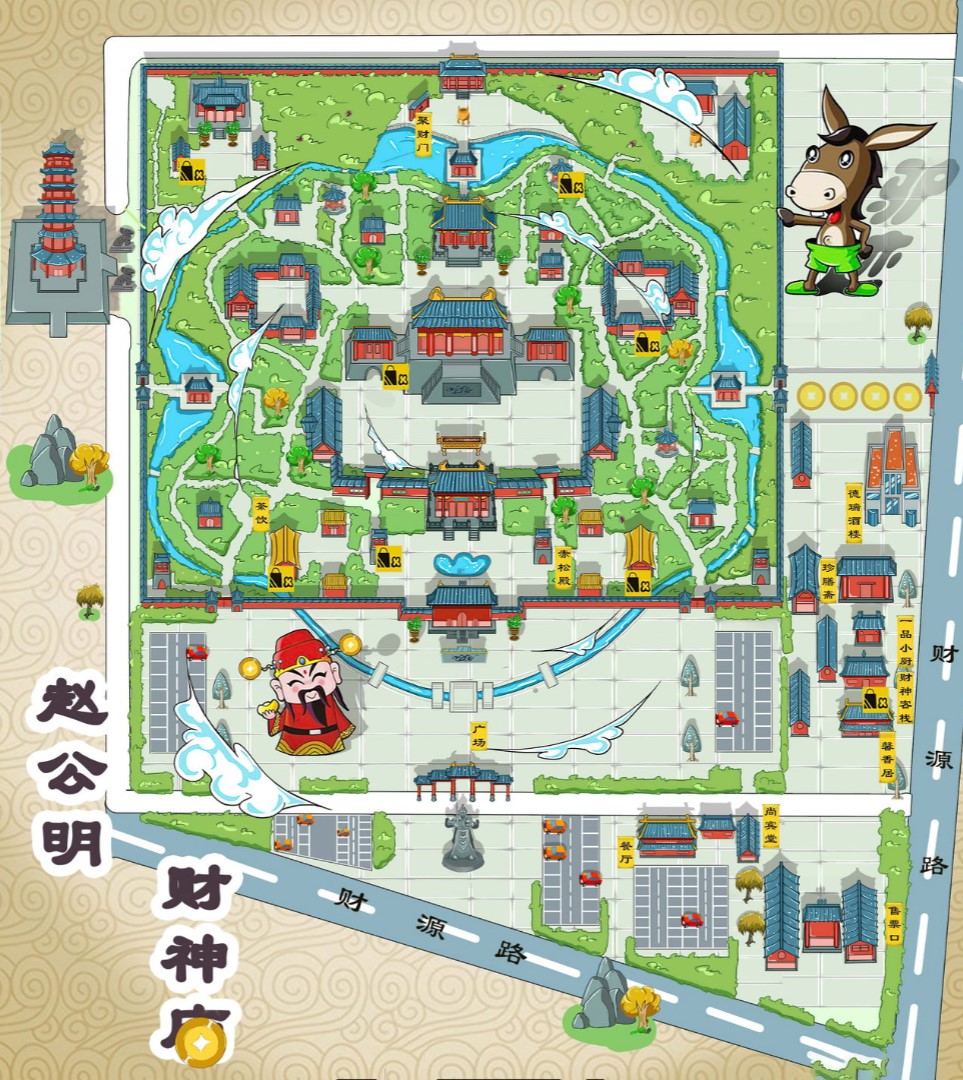 乌尔禾寺庙类手绘地图